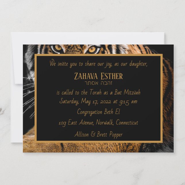 Invitation de Golden Tiger (Dos)
