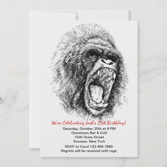 Invitation de Gorilla au Rage Party (Devant)