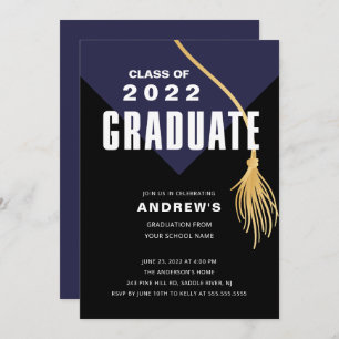 Invitation de Graduation Casquette Gras Moderne