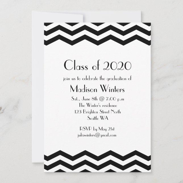 Invitation de graduation Chevrons (Devant)