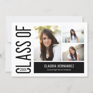 Invitation de graduation de couleur modifiable par
