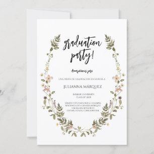 Invitation de graduation de fleur sauvage