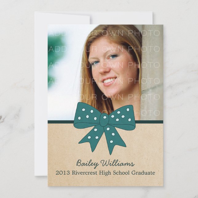 Invitation de graduation de la corbeille Turquoise (Devant)