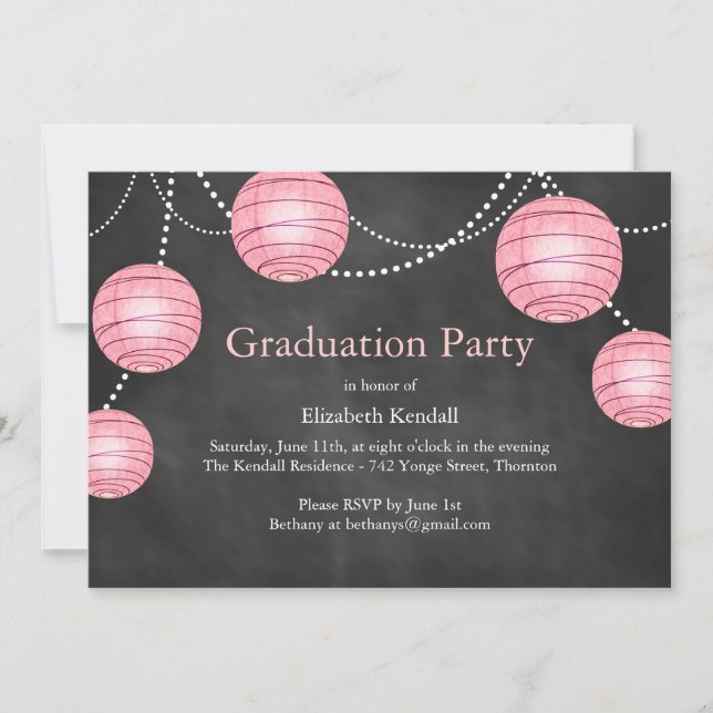 Invitation de graduation de la lanterne de la fête (Devant)