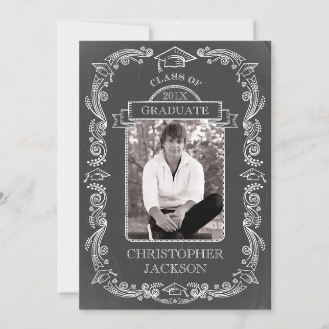 Invitation de graduation de la photo de tableau de (Devant)