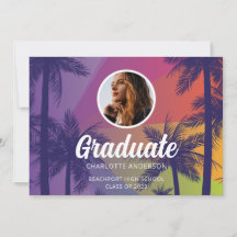 Invitation de graduation de palmier tropicale