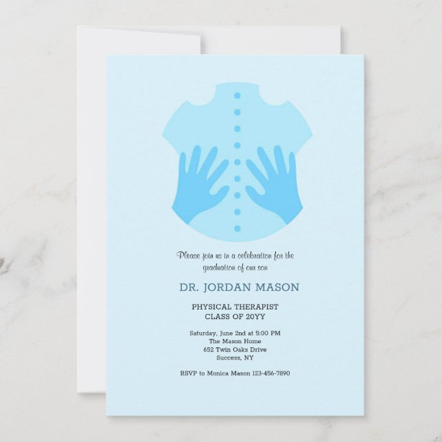 Invitation de graduation de physiothérapeute (Devant)