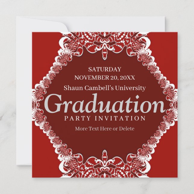 Invitation de graduation de rideau fractal (Devant)