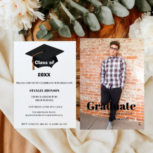 Invitation de graduation de script minimaliste