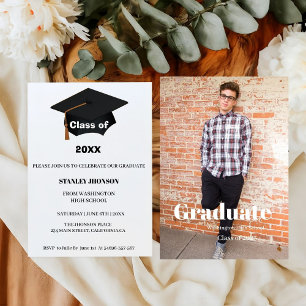 Invitation de graduation de script minimaliste