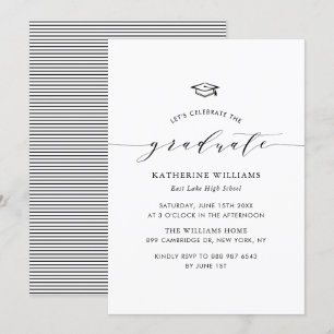 Invitation de graduation de script minimaliste noi
