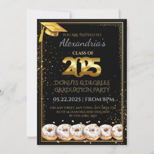 Invitation de graduation Donuts et Degrees 2025