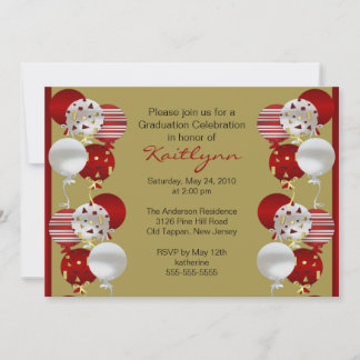 Invitation de graduation du ballon rouge de Festiv