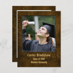 Invitation de graduation en cuir Brown