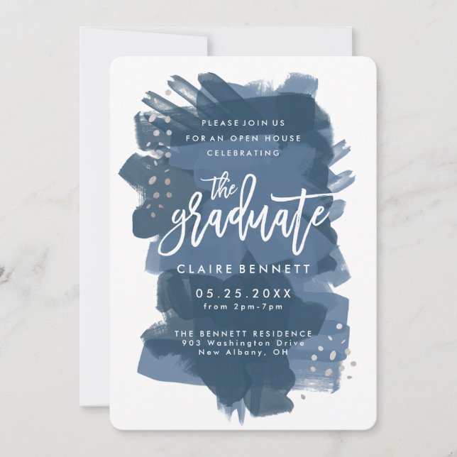 Invitation de graduation en photo peinte (Devant)