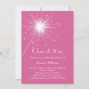 Invitation de graduation Fuchsia Sparkler