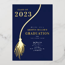 Invitation de graduation Golden Tassel moderne
