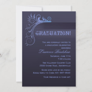 Invitation de graduation Horizon bleu
