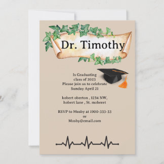 Invitation de graduation Médicale modifiable