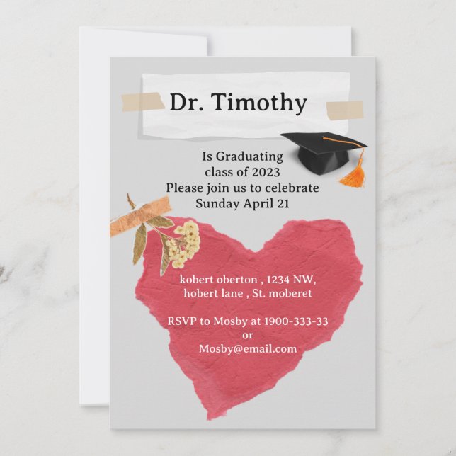 Invitation de graduation Médicale pour étudiant mo (Devant)
