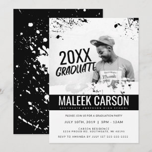 Invitation de graduation moderne Gras Invitation