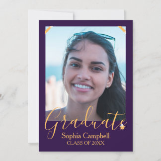 Invitation de graduation moderne violet