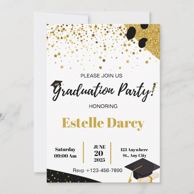 Invitation de graduation modifiable (Devant)