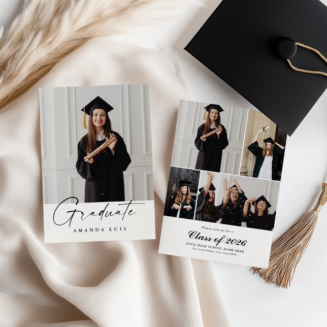 Invitation de graduation multi-photo moderne (Créateur téléchargé)