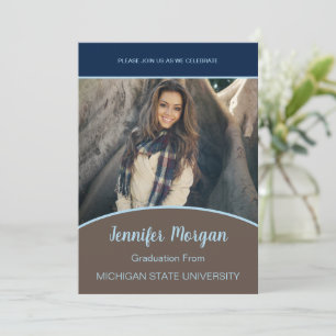 Invitation de graduation photo de classe minimale
