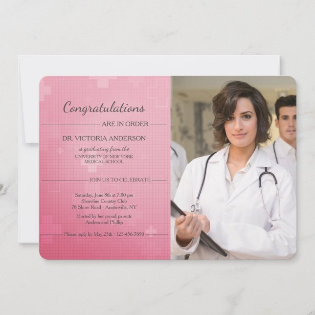 Invitation de graduation photo de la Croix cool (Devant)