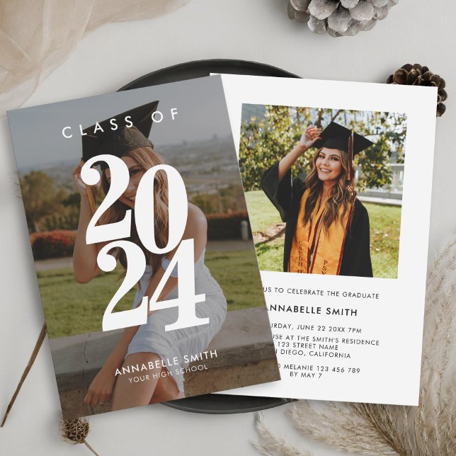 Invitation de graduation photo minimaliste moderne (Créateur téléchargé)