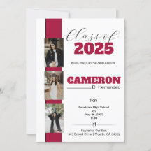 Invitation de graduation photo personnalisable