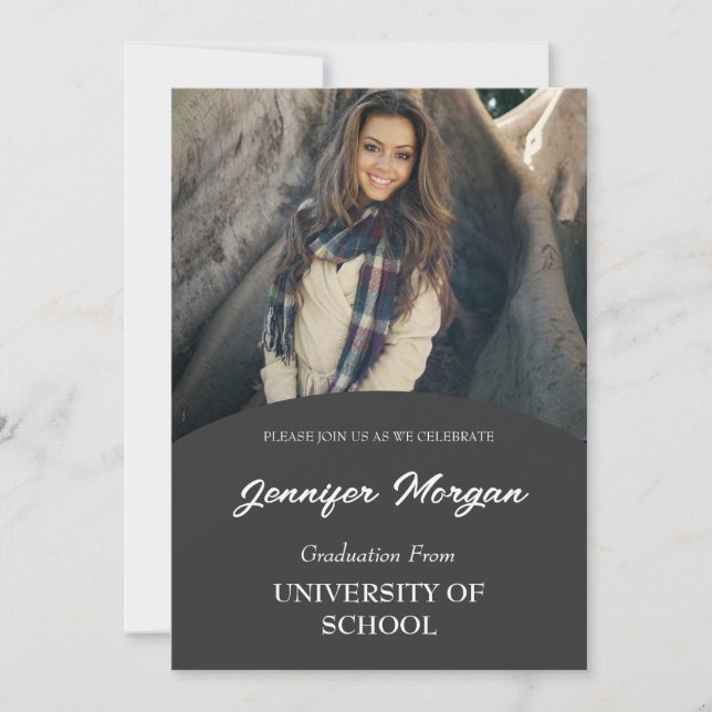 Invitation de graduation Photo Simply Classy (Devant)