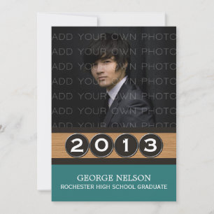 Invitation de graduation turquoise Classy Keys