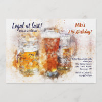 Invitation de grandes verres de bière