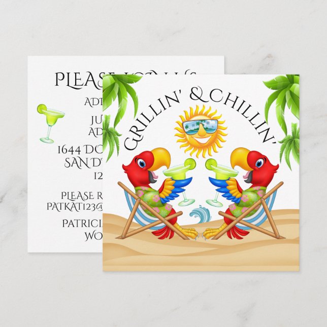 Invitation de Grillin et Chillin (Devant / Derrière)