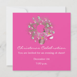 Invitation de guirlande de rose de célébration de