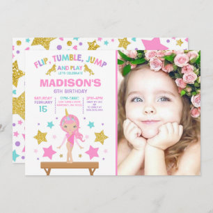 Invitation de gymnastique Parti de gymnastique de