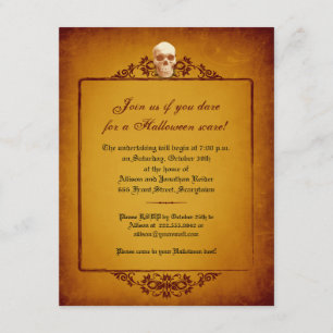 Invitation de Halloween de cadre de crâne