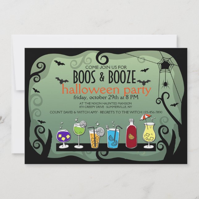 Invitation de Halloween HUE et de BOISSON (Devant)