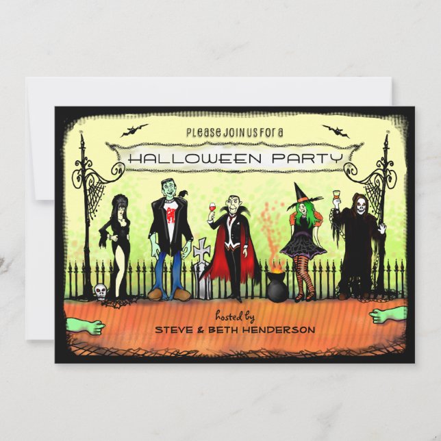 Invitation de Halloween - partie de costume de (Devant)