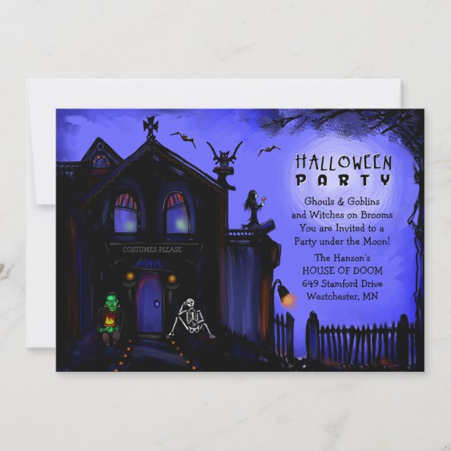 Invitation de Halloween - partie hantée de (Devant)