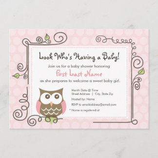 Invitation de hibou de baby shower