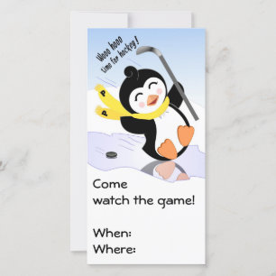 Invitation de hockey Penguin