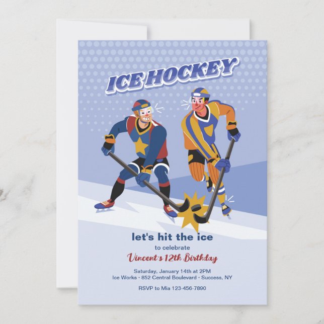 Invitation de hockey sur glace (Devant)