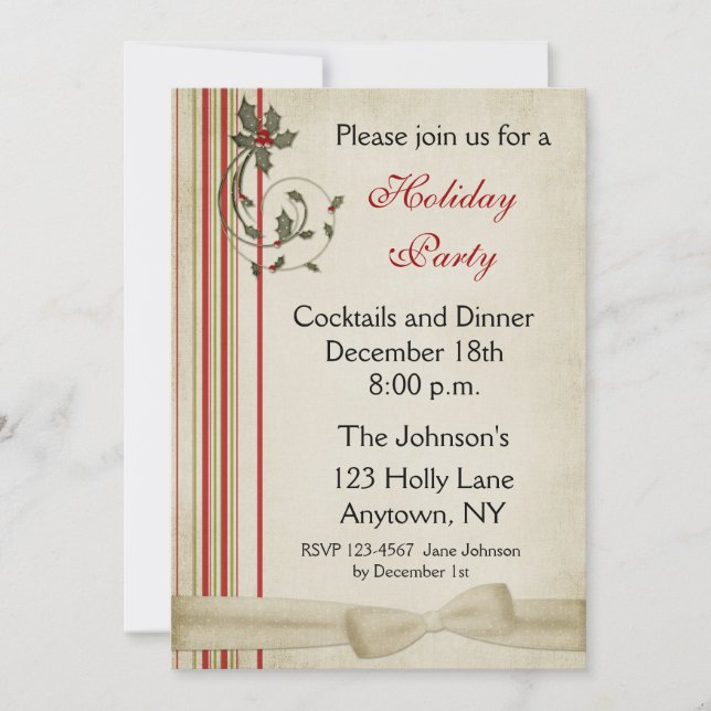 Invitation de Holly Stripes (Devant)