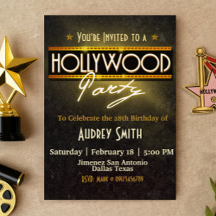 Invitation de Hollywood Party