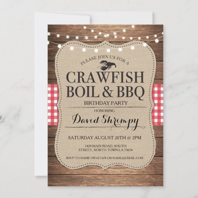 Invitation de homard de fête d'anniversaire de la  (Devant)
