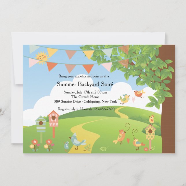 Invitation de Jardin Joyeux Jour (Devant)