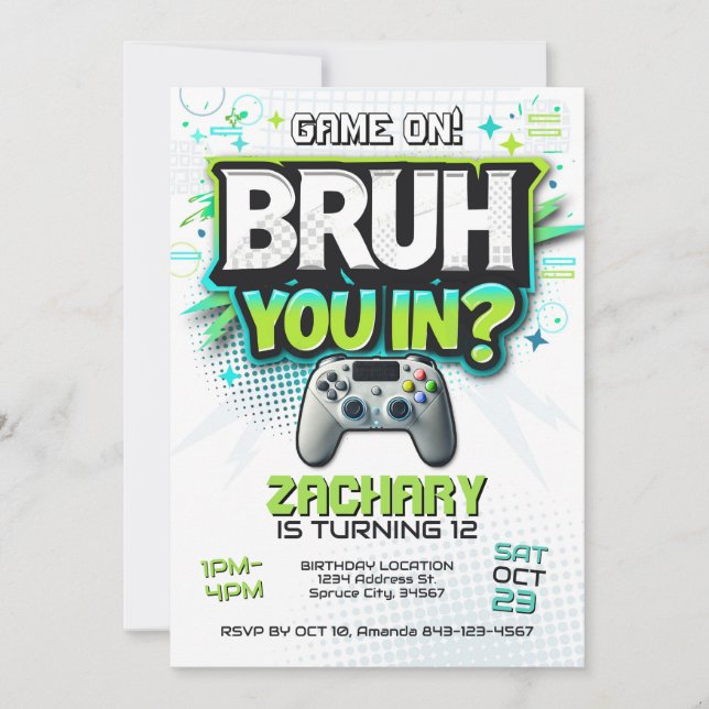 Invitation de jeu vidéo (Devant)